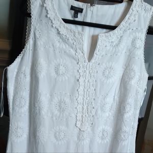 Talbott NWT dress white midi eyelet lace floral size  16 p2p 44" length 39"